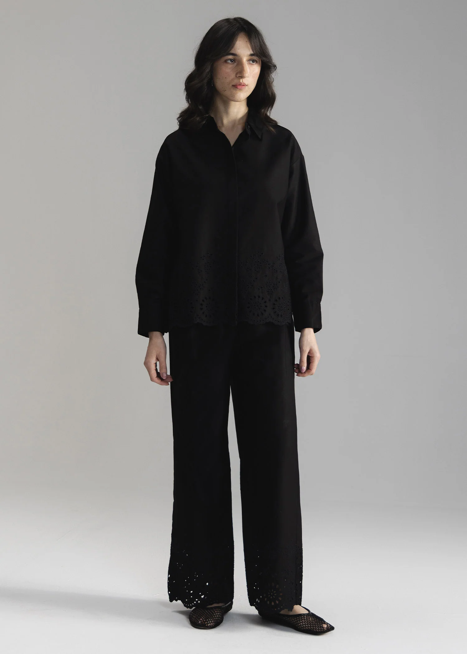Schiffli Button Down Shirt- WS26-18 - Image 4