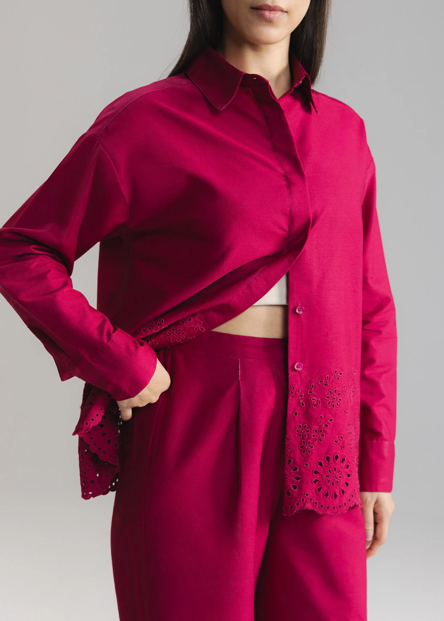 Schiffli Wide Leg Pant- WS26-24 - Image 3