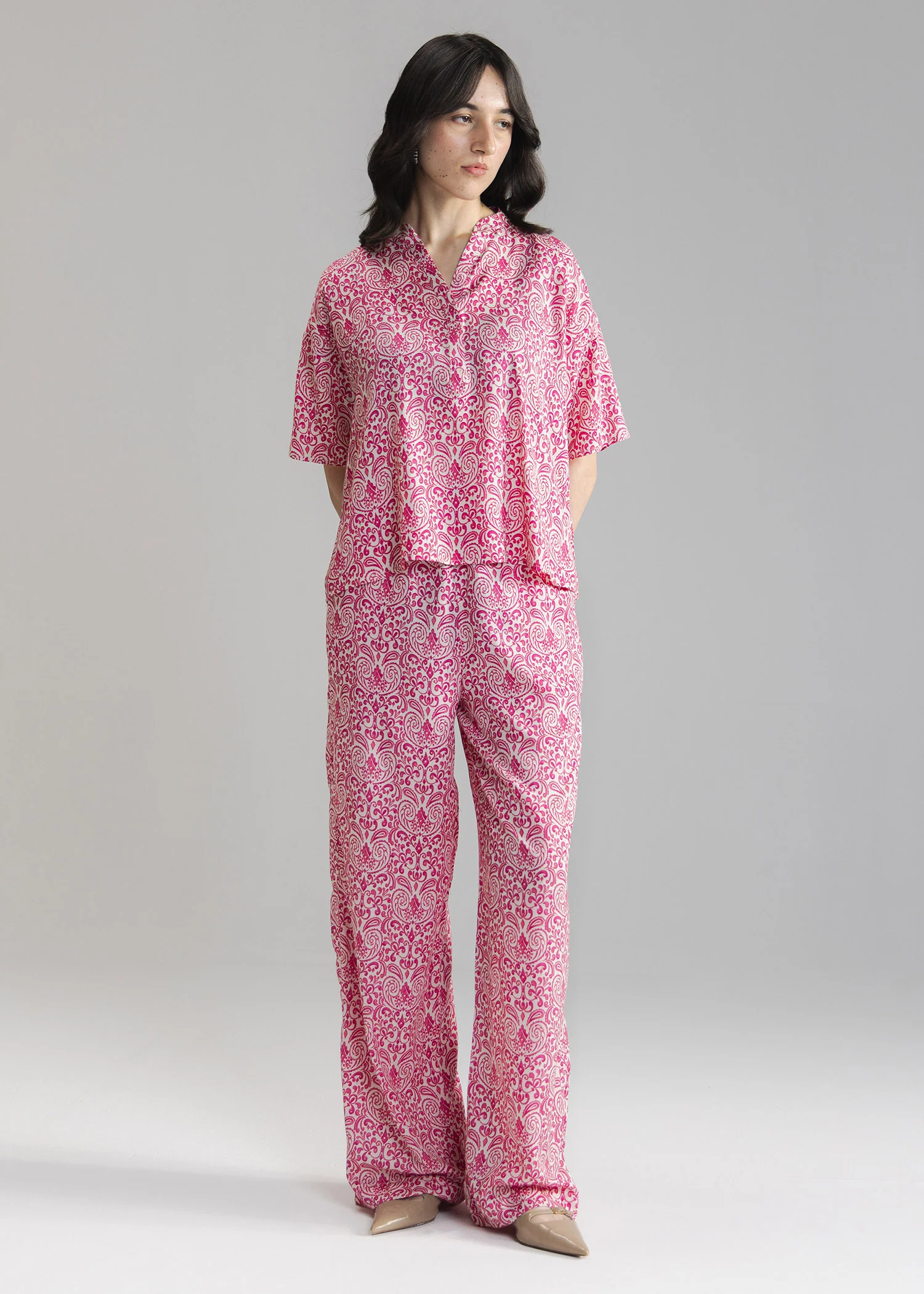 Printed Wide Leg Trouser- WS26-26 - Image 3